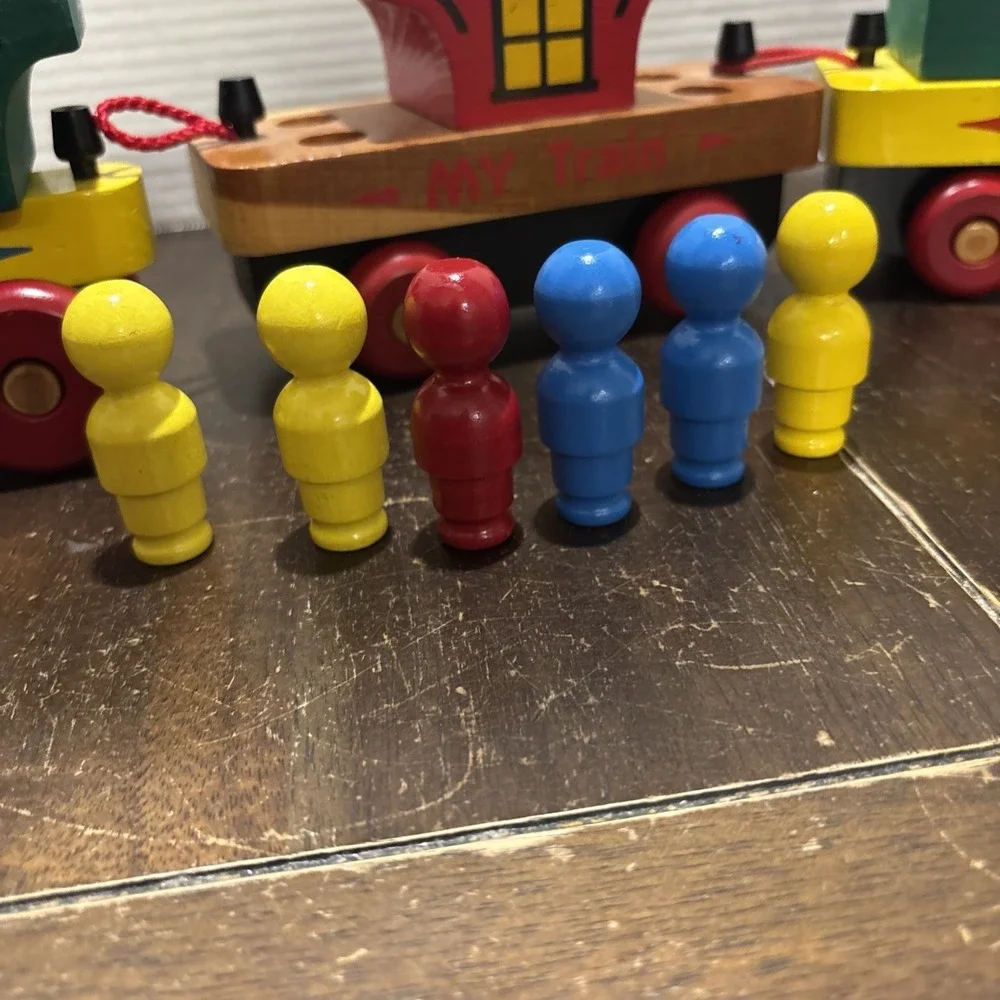 VTG‎ 90s Montgomery Schoolhouse Inc My Train Wooden Train Set USA Made
